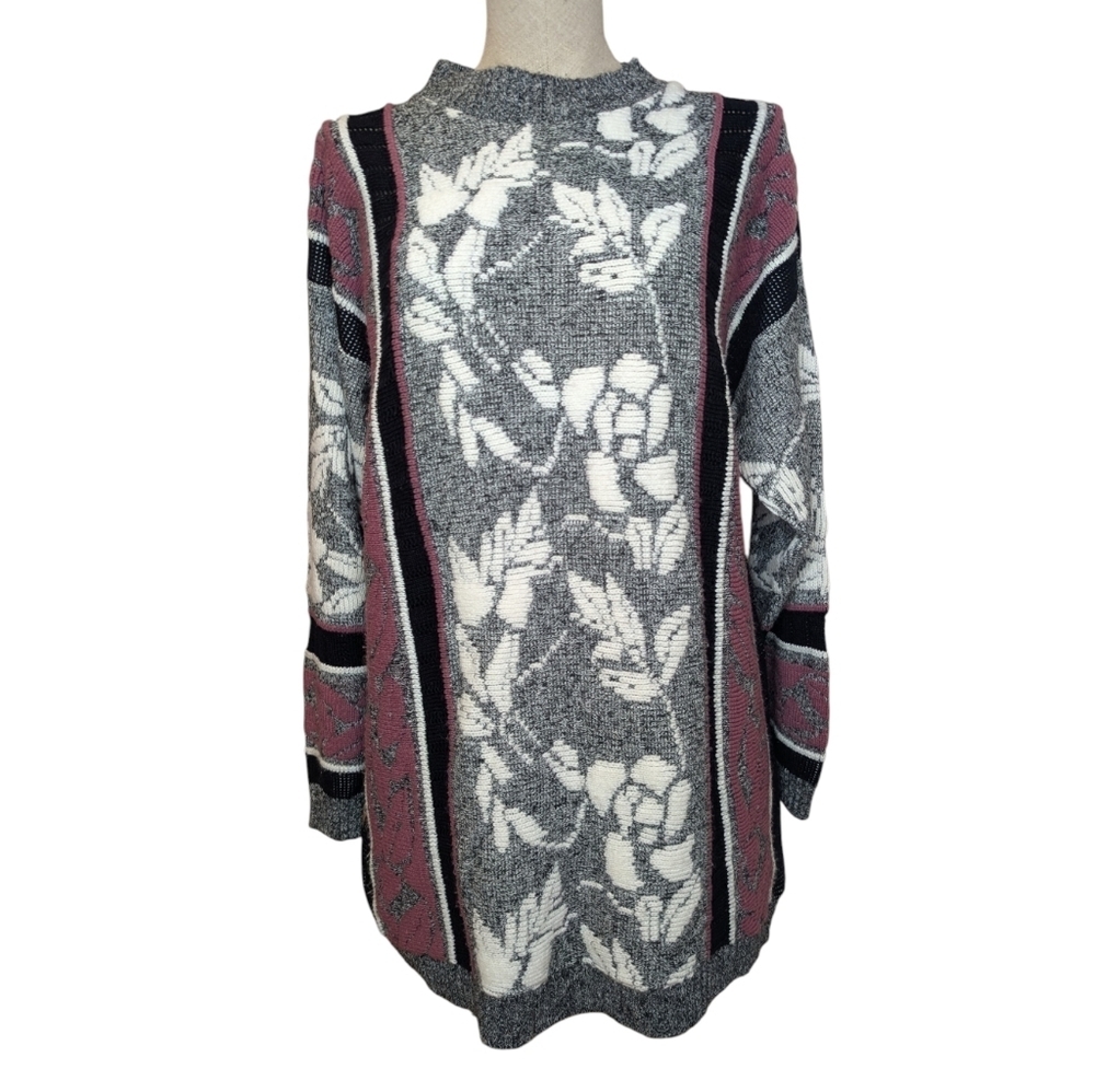 Vintage Knitcrest Montreal Floral Sweater Dress Women’s Size 38